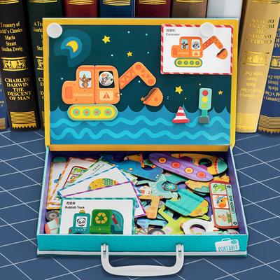 Magnetisches Puzzle Kinderpuzzle Magnetischer Aufkleber Spielzeug Frühe Bildung Holzbrett Charakter Ankleiden Gesicht Weiße Zeichentafel
