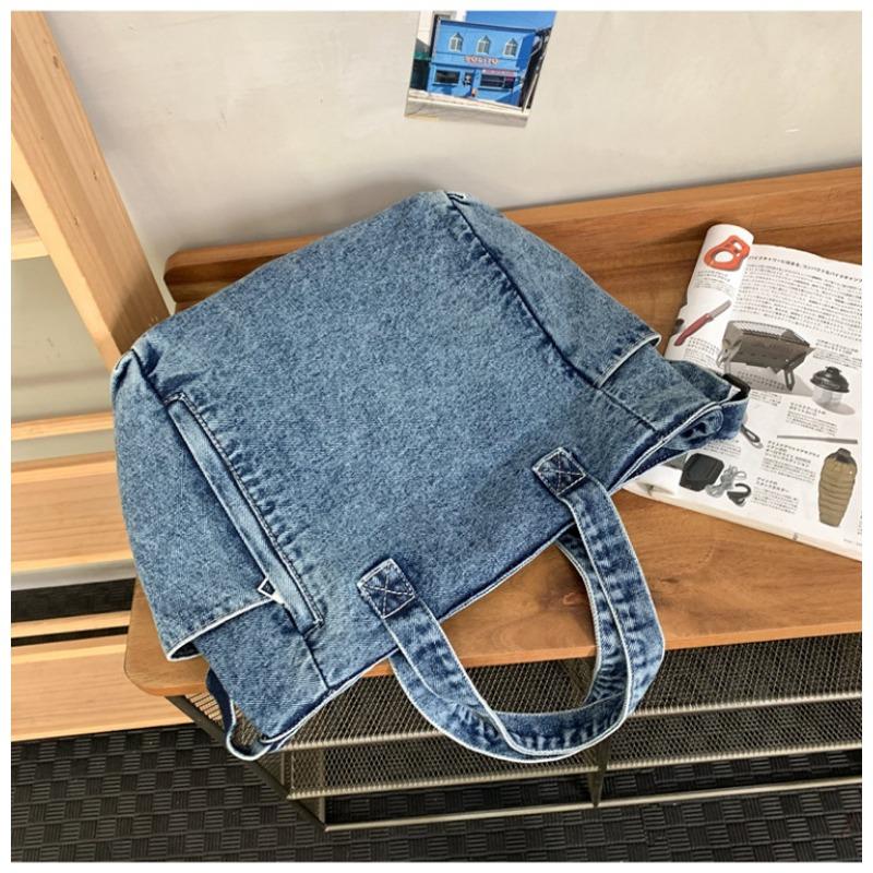 Waschene Denim Sling Bag für Damen, Große Kapazität, Einzelne Schultertasche