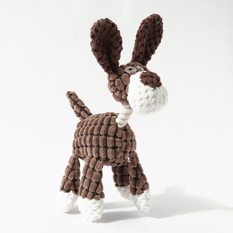 Chew Resistant Plush Donkey Toy For All Breeds With Fun Designs Squeaky Toy Chewing and Teething Plush Toy for Dog