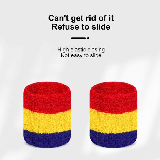 Sportarmband, Regenbogen-gestreifte Schweißbänder, Handgelenkstütze für Männer und Frauen, Fitnessstudio, Sportzubehör, atmungsaktive, elastische Handgelenkstütze