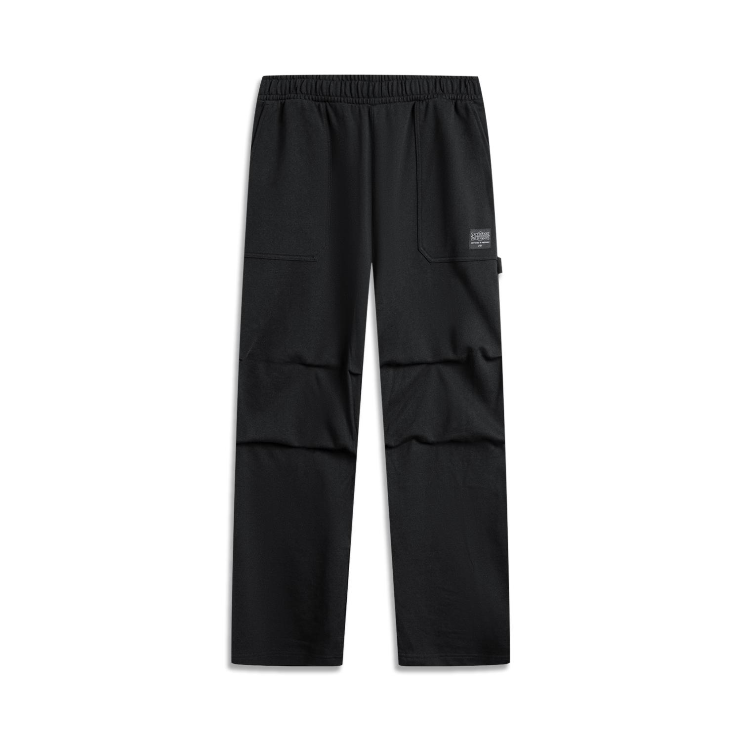 

Li-Ning Simple Casual Comfortable Versatile Straight-Leg Knit Sports Pants Men bottoms Black AKLV721-1 L