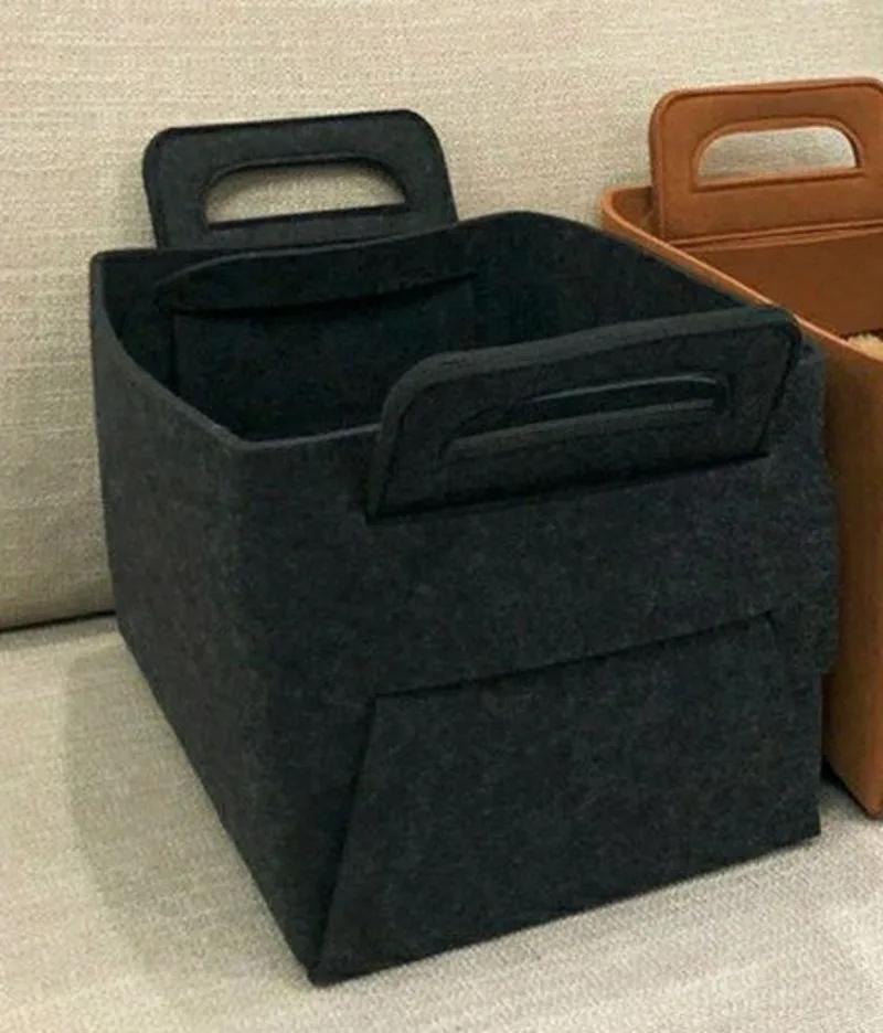 Felt Storage Basket Foldable Portable Laundry Basket Toy Organizer Clothes Hamper Home Bathroom Bedroom Sundries Storage Box