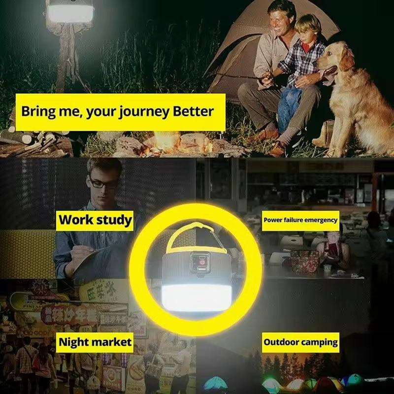 Ready Stock 400W Solar Charging Light Night Market Light Mobile Power Bank Outdoor Camping Lamp Emergency Light