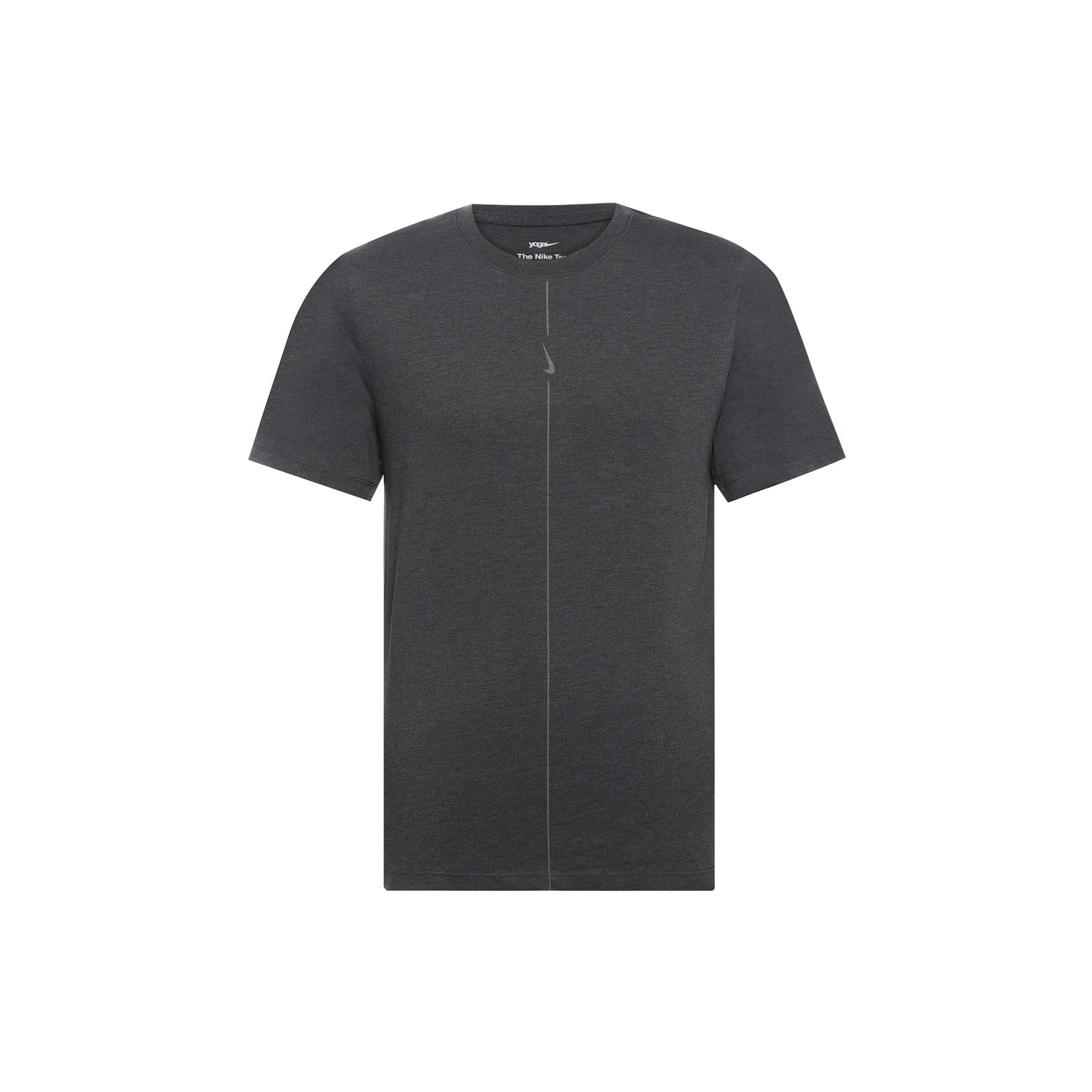 Nike Yoga Dri-FIT Quick Dry Sports Round Neck Short Sleeve Black Gray Blackgray Men s DO0775-010 S