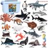 Marine Animal Simulation Model Figures: Shark, Dolphin, Hammerhead, Crab, Squid, Starfish for Kids' Education