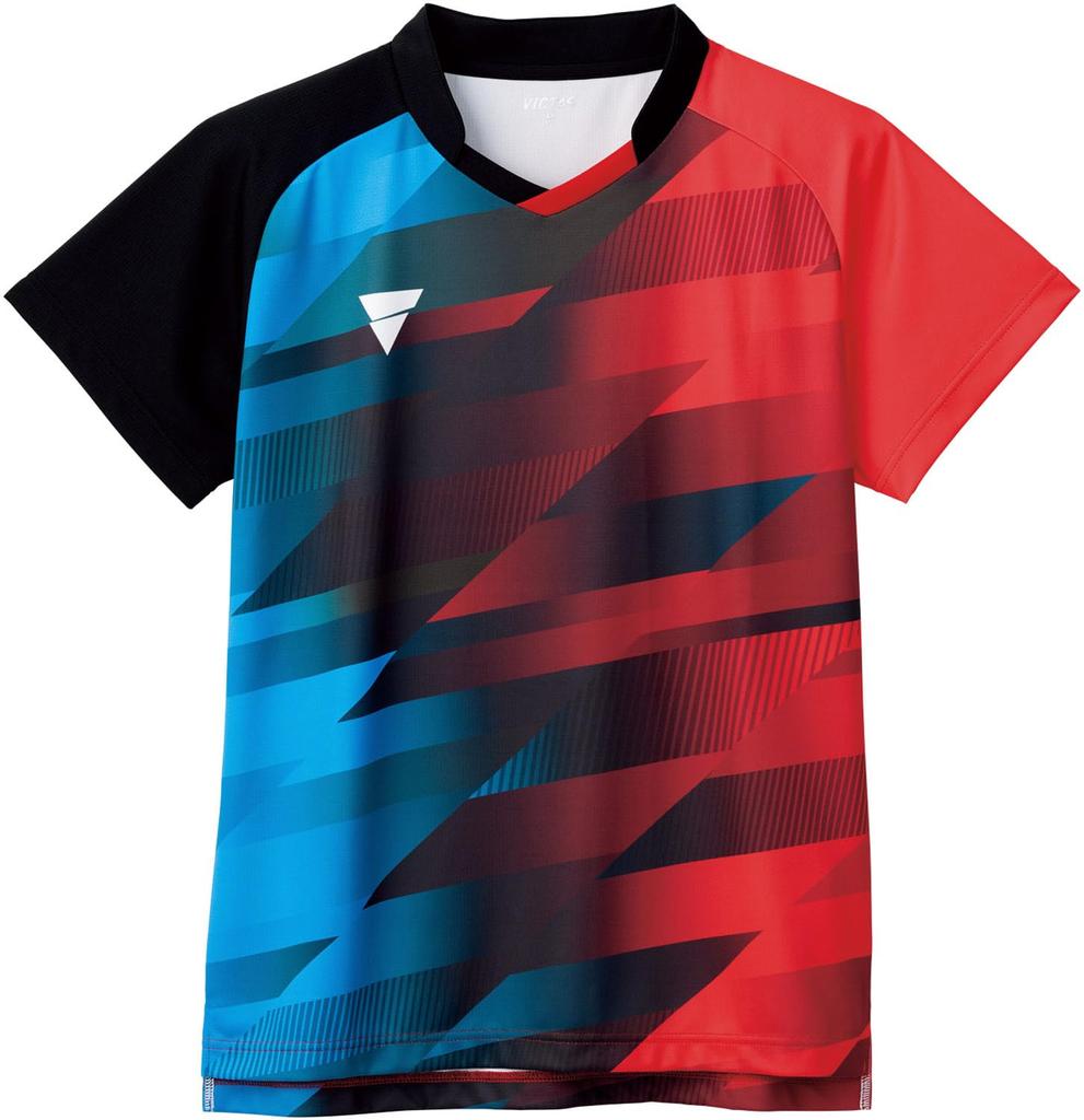 Victorus Table Tennis Game Table Tennis Size 512311 Shirt, J.T.T.A (Japan Association) Approved, Moisture-Wicking, Quick-Drying, Unisex, V-GS318, Red,