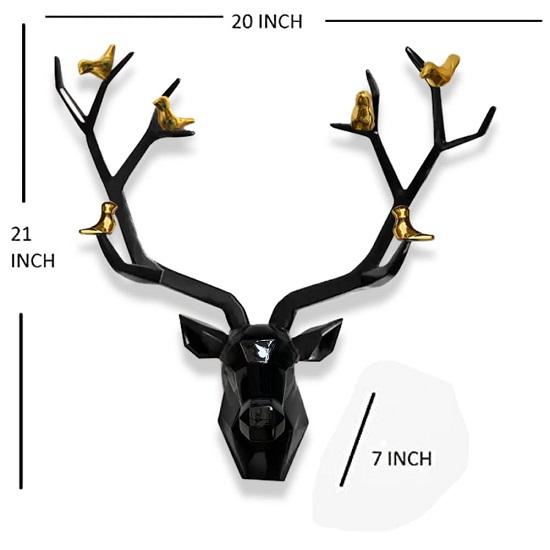 Metal Wall Mounted Deer Head Wall Hanging Home Decoration Perfect for Living Room Hotel Restaurant Bedroom