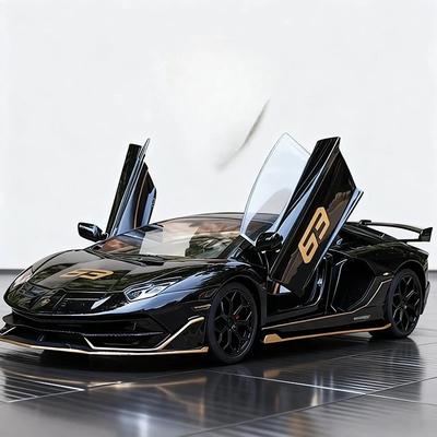 1:18 Aventador Svj63 Legeringsleketøysbilmodell Hjul Styring Lyd og Lys Leketøy Samleobjekter Bursdagsgave