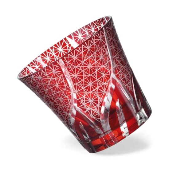 Takumibifu Dinner Luxe Kiriko Glass Cup 94xH85mm 240cc Ranbori Komon Red Koga PNO.331725