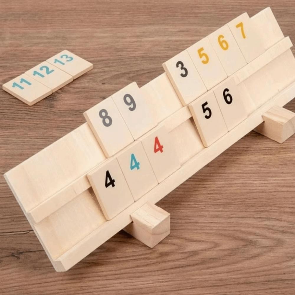 106Pcs Portable Case Rummy Tiles 106 Tiles Classic Board Game Parent-Child Interactive