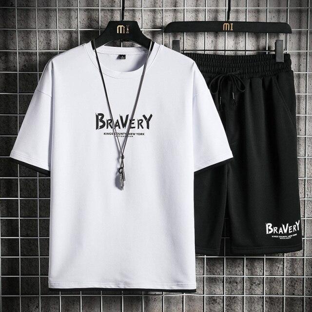 Herrset Sommarset Sport Träningsdräkt Herr Joggingdräkter Två Delar Hip Hop Streetwear