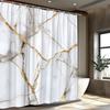Rideau de douche blanc luxueux Naturel - Avec crochets Imperméable Résistant à la moisissure Facile à installer Lavable