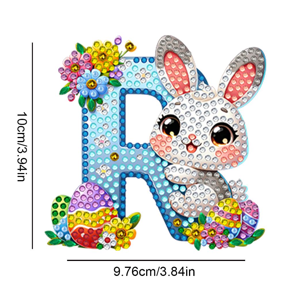 PET Double Sided Special Shaped Easter Alphabet DIY Diamond Painting Keychain