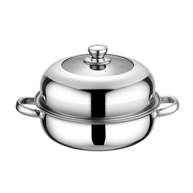 High Efficiency 3 Layer Nonrust Steel Steamer Pot With Ergonomic Handle For Safe And Even Heating