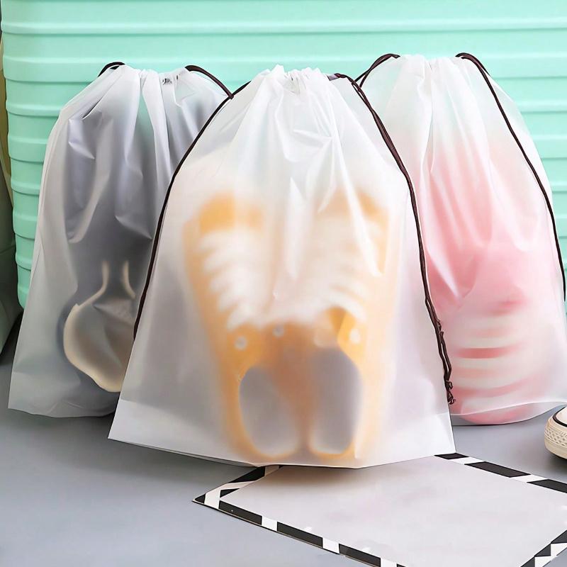 

Сумка для хранения обуви с веревкой Прозрачные сумки для обуви для путешествий Портативная водонепроницаемая сумка для упаковки обуви Многофункциональная сумка для хранения Органайзер для обуви 1pcs белый