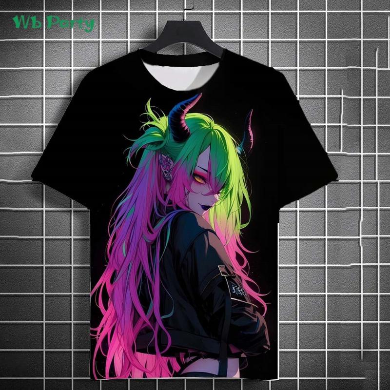 Men s Top Fashion Manga Pattern T-Shirt Men Summer Outdoor Fashion Versatile XXS