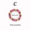 Vlen Natural Stone Ring Stackable Beads Elastic Finger Ring Elegant Dainty Boho Handmade Jewelry for Daily Wear & Gift