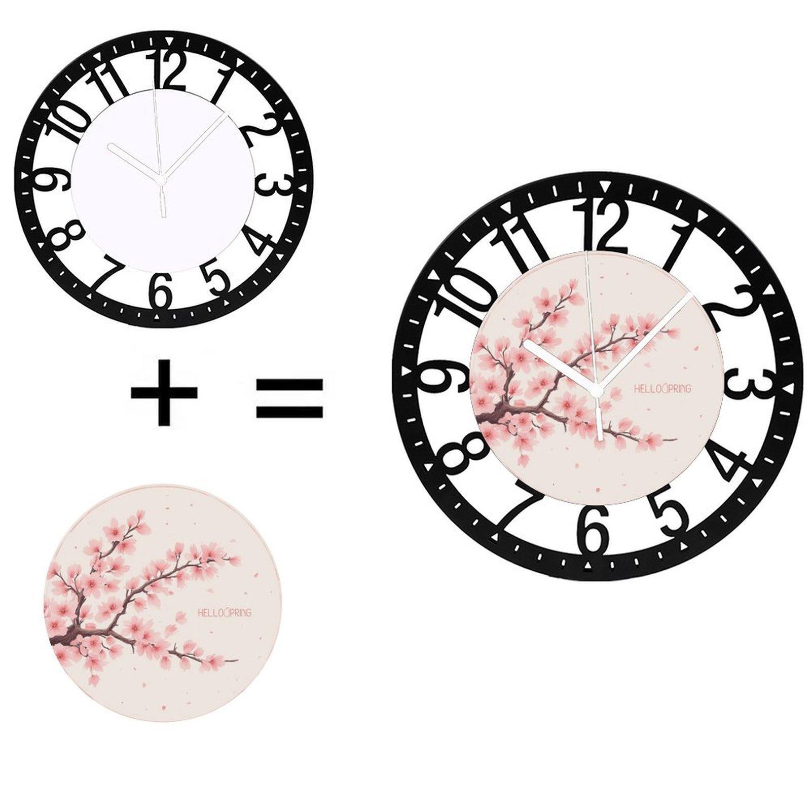 25cm Circular Iron Wall Clock with a Desert Mesas (Black,10 inch(25.40cm))