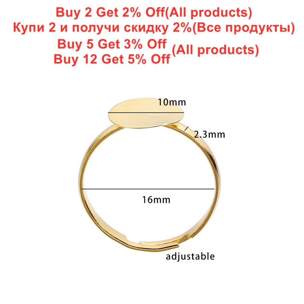 20 buc. 10 mm placare metalică inele goale plate Setare de bază aliaj de zinc reglabil pentru bricolaj inel bijuterii accesorii accesorii