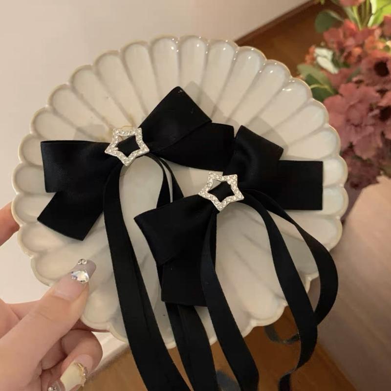 Long Ribbon Bowknot Hair Clip Sweet Girl Ballet Hairpin Women Hair Styling Accessories for Thin Hair French Barrettes