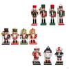 Christmas Nutcracker Figurine Ornament Set Decorative Stable Base Fine Workmanship Wood Doll