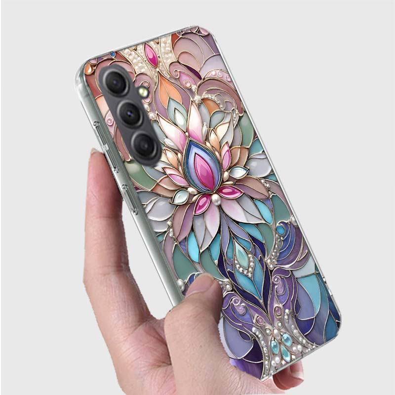 

Floral stained-glass effect so Beautiful Phone Case for Samsung A16 A26 A36 A56 A17 A37 A57 A07 A06 A02S A03 A04S A05S Galaxy No Samsung Note 10 PLUS