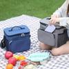 Solid Color Insulated Lunch Bag Large Capacity Food Warm Thermal Bag Tote Square Bag  Travel