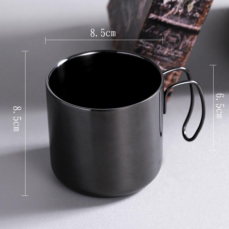 380ML Stainless Steel Coffee Thermal Mug with Cover Curved Handle Portable Milk Water Cups Office Kitchen Bar Drinkware Utensils