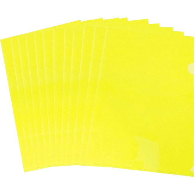 L-Type Plastic Folder Safe Project Pockets Transparent Clear Document Folder 12pcs for A4 paperPlastic Paper Jacket Sleeves In Assorted Project