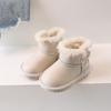 Kids Winter Snow Boots Boys Girls Warm Lined Ankle With Non-Slip Sole Genuine Leather Toddler Child Footwear