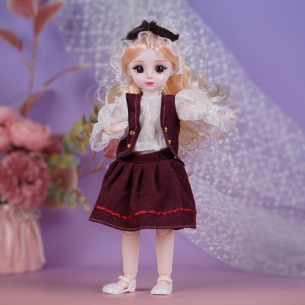 30cm Princess Doll Gift Set with Replaceable Clothes and Play House