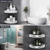 Etagre Douche tagre de Douche d'angle et Cuisine Serviteurs de Douche, Aluminium, Finition Mat, Lot de 2 Blanc