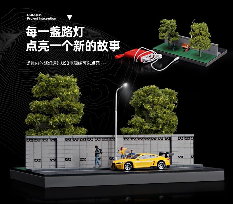 Freestyle Collector SHOUCANGJIA Road and Green Park Diorama SCJ82032 (FREESTYLE) 1/64 Wall-side