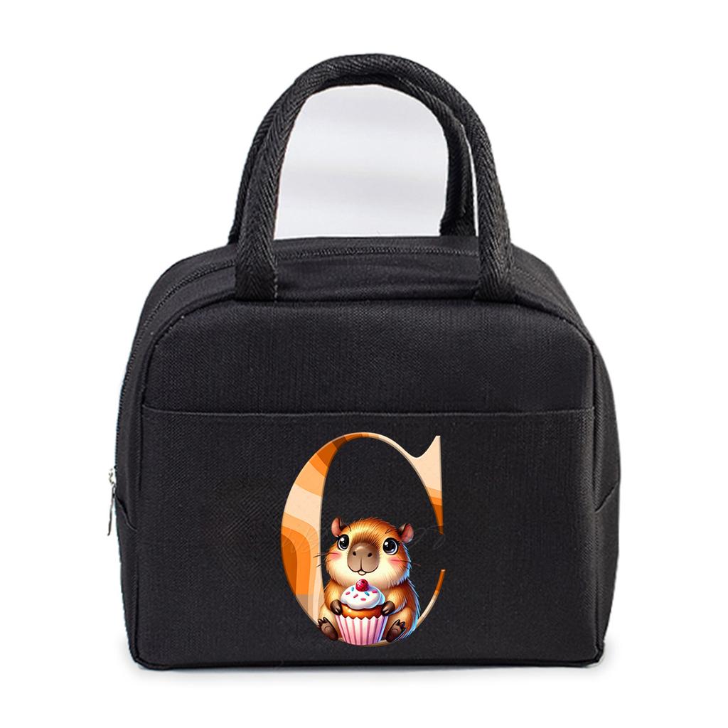 Office worker small portable lunch bag Oxford cloth letter student large portable bento bag