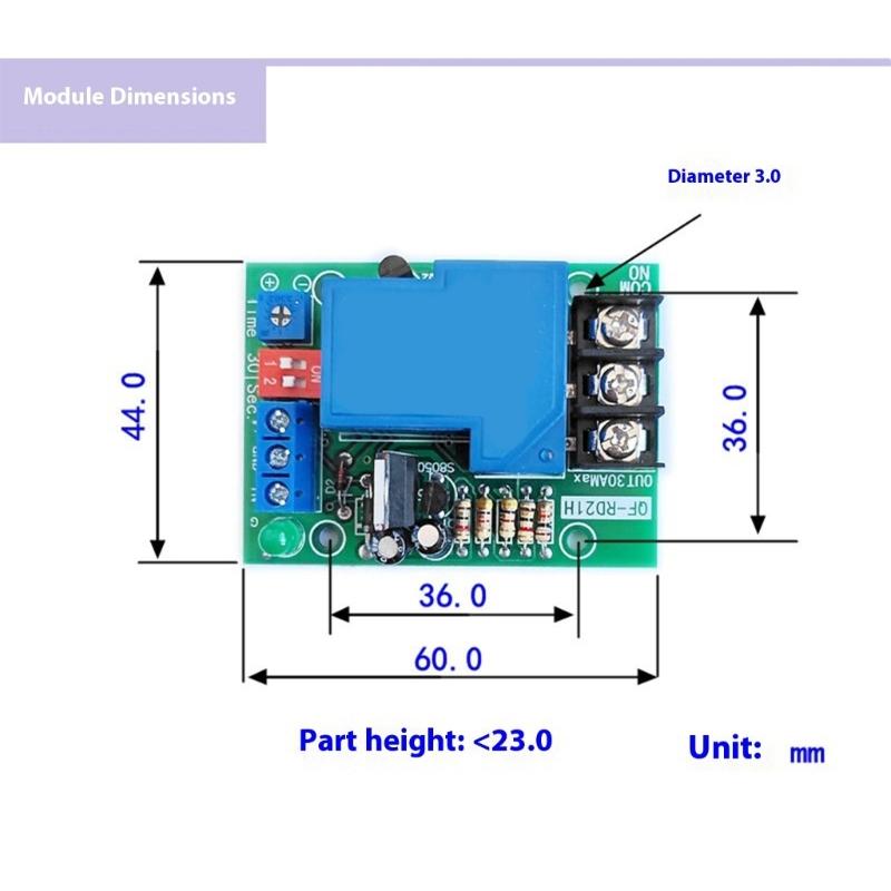 12V/24V 30A Programmierbares Verzögerungszeitgeber-Modul Gehäuse Niedriger Widerstand Isolation Entwicklungsplatine für Hausautomation