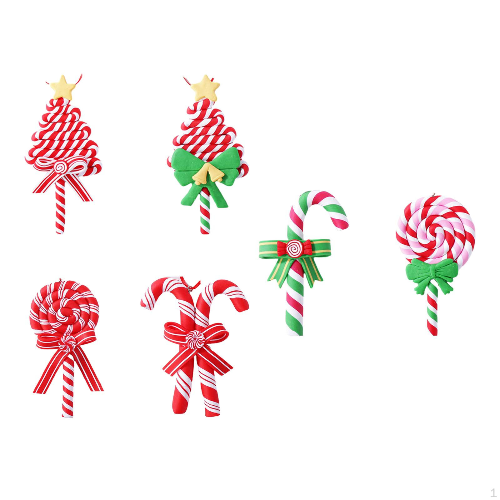 

6 шт. рождественские конфеты украшения тростник подвесной декор для праздника зима