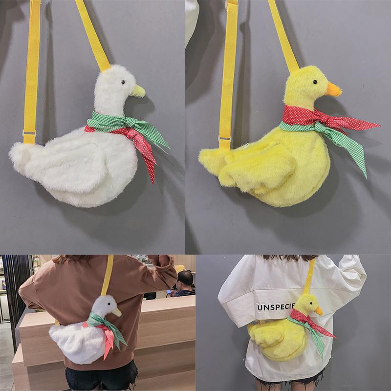 Kawaii Lolita Plush Scarf Duck Bag Messenger Shoulder Purse Crossbody Gift Women