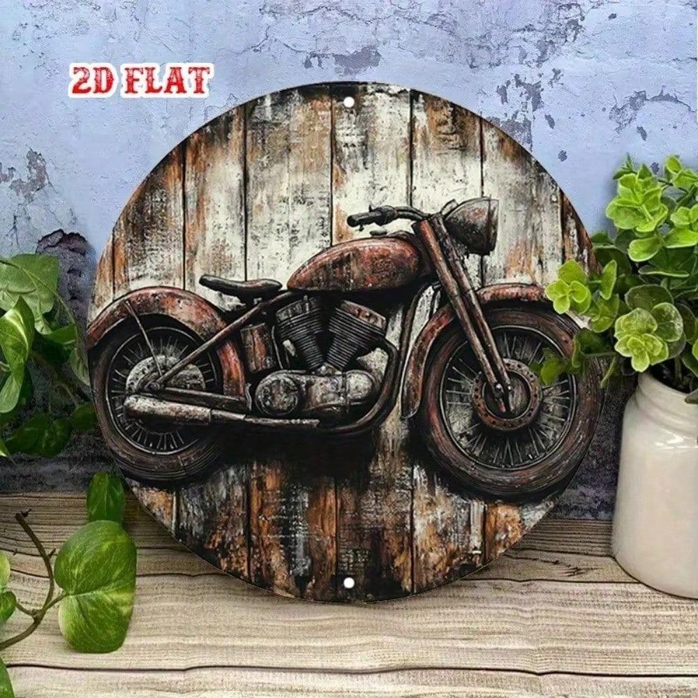 Vintage Metal Tin Sign Motorcycle Retro Garage Wall Decor Man Cave Bar
