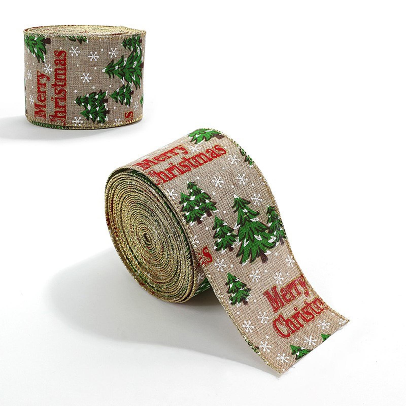 

Christmas Webbing, Imitation Linen Ribbon Decoration, Bow Accessory, Snowflake Christmas Ribbon. One Size