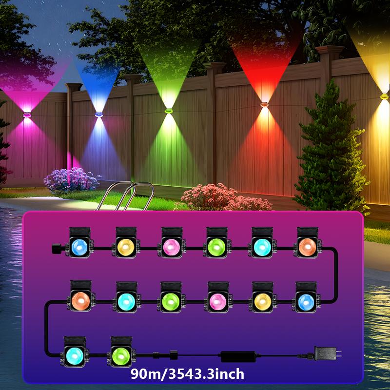 Smart RGB Outdoor Lights 50ft/100ft/200ft/200ft/300ft Smart RGBIC Eaves LED Lights Festival Flashing Lighting