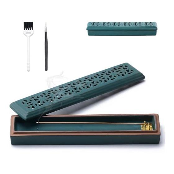 CEREMONY Incense Holder, Horizontal Placement, Safe, Stylish, Ceramic Incense Burner, Portable, Incense Stick Holder, Study, Meditation, Lying,