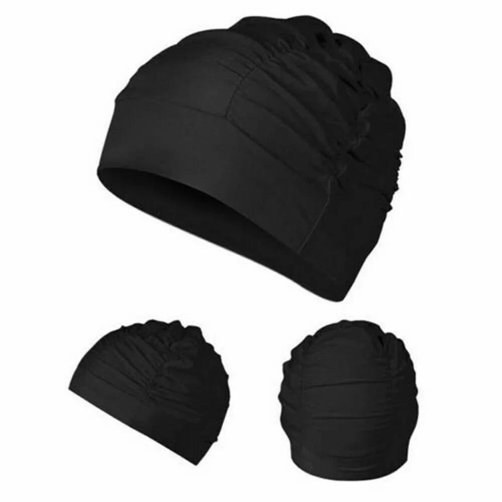 Ready Stocked PU Fabric Protect Ears Long Hair Sports Swim Pool Hat Swimming Cap Free Size for Men & Women AdultsHot Sell