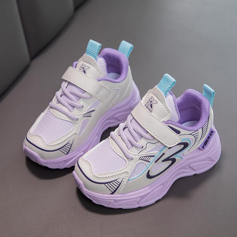 

Детские удобные кроссовки для бега Four Seasons, трендовая обувь для мальчиков и девочек, повседневная дышащая спортивная обувь для спортзала 26 фиолетовый