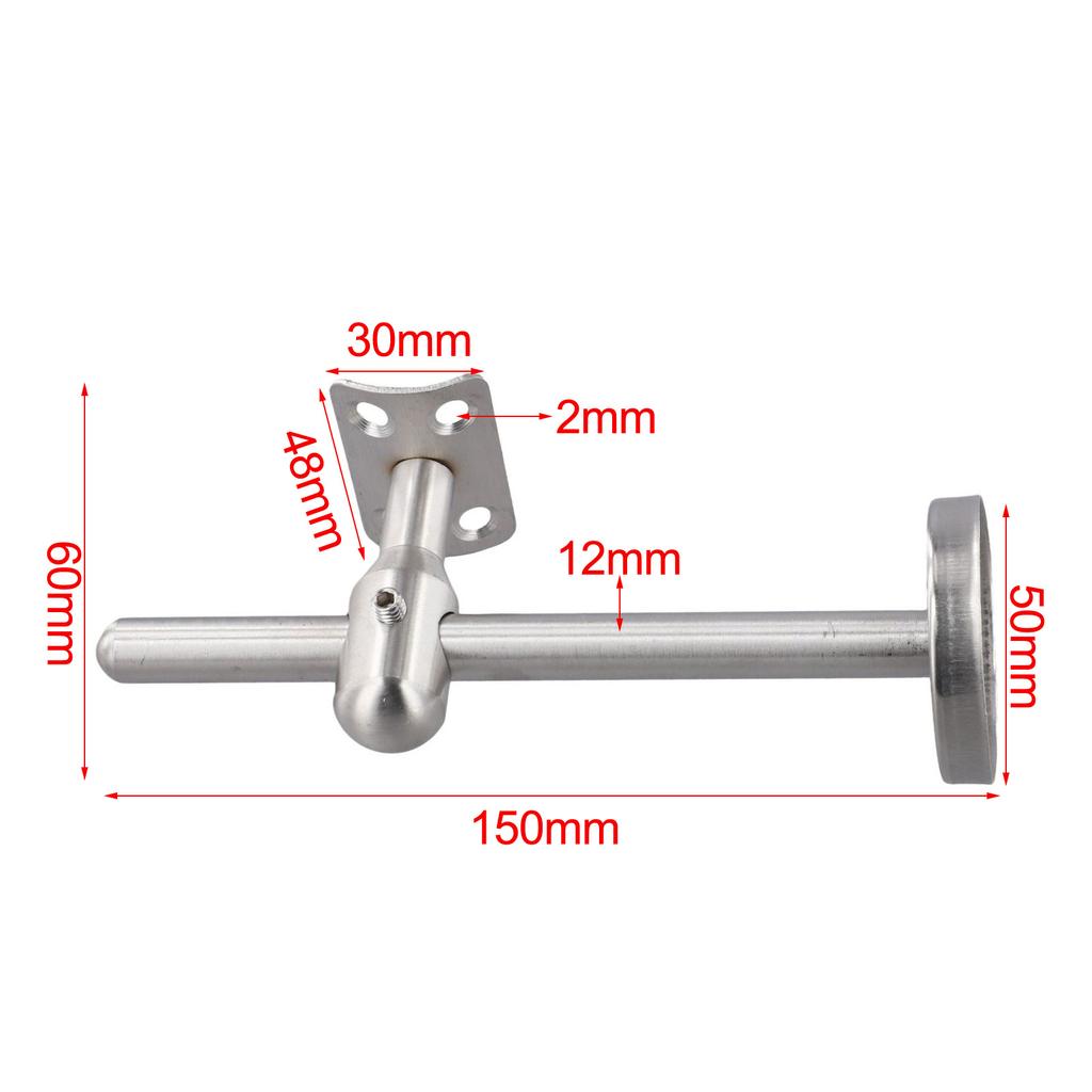 Silver Stair Handrail Bracket For 304 Stainless Steel Wall Support Bannister Rail Balustrade Strong Adjustable Rod Up To 145mm
