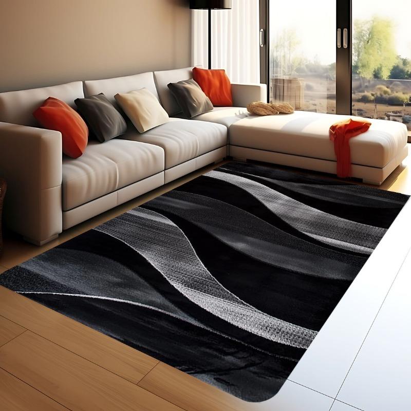 Neutral Tone Block Splicing Area Rug Modern Floor Carpet for Bedroom Lounge Cottage Indoor Furnishing for Christmas Holiday