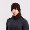 3pcs Warm Hat Scarf Gloves Set Solid Color Winter Beanie Hat Hiking Thermal Knit Cap  Cold Weather