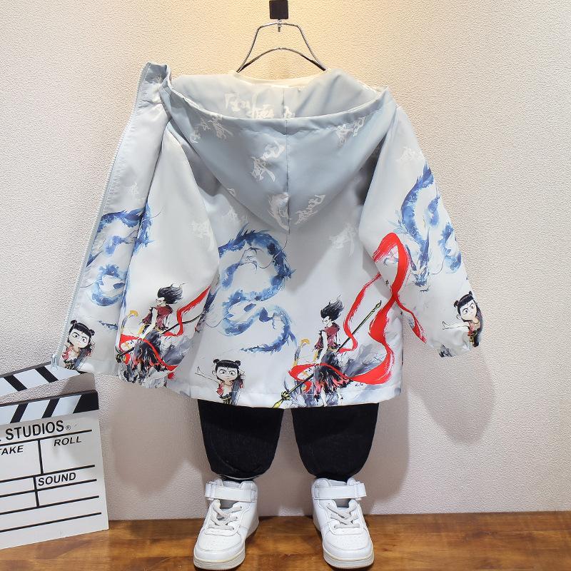 Boys Handsome Coat 2025 Spring and Autumn Children's Casual Hooded Hardshell Jacket