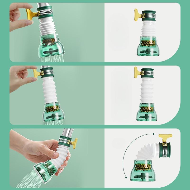 Wasserhahnfilter, Haushalts-Leitungswasserreiniger, Spritzfester Duschkopfverlängerer, Booster-Filterkartusche, Universeller Wasserfilter