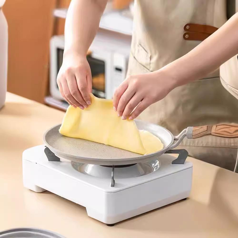 Induction-Compatible Non-Stick Crepe and Frying Pan with Maifan Stone Surface