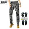 Mens Camo Tactical Motorcycle Riding Pants With Multiple Pockets Breathable Cotton Blend Outdoor Motorbike Protective